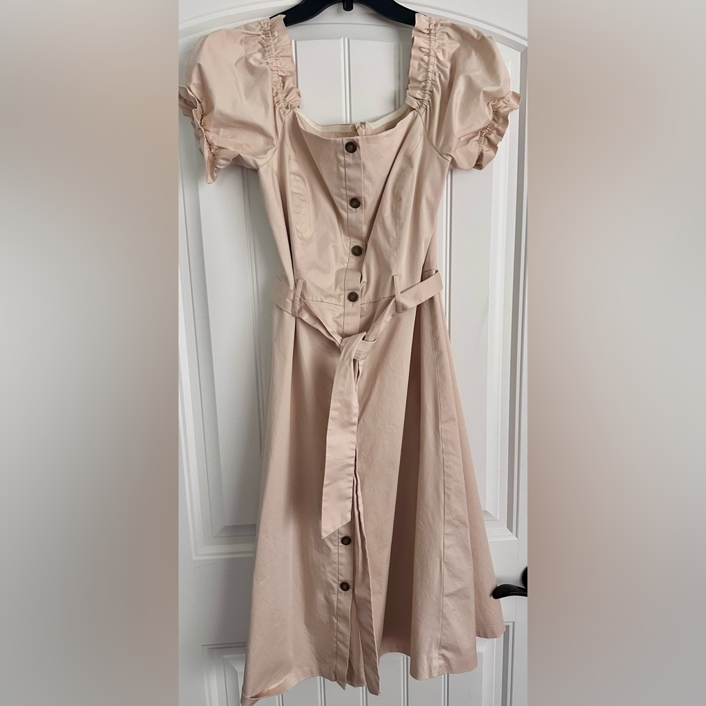 Antonio Melani Women’s Cotton Belted Midi Shirt Dress Off Shoulder Size 8
